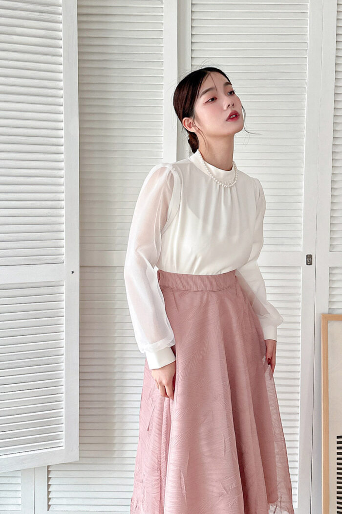 IMG_2349 23FEB#14典雅紗質接袖襯衫