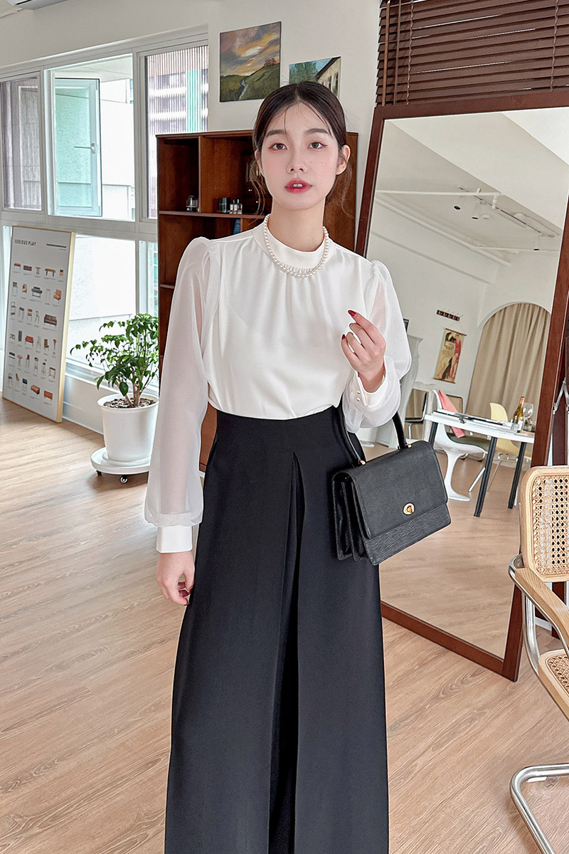 23FEB#14典雅紗質接袖襯衫