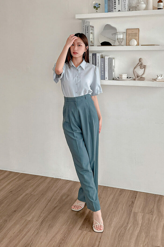 20230532-23 23MAY#32 推薦款-Vintage配釦五分澎袖襯衫