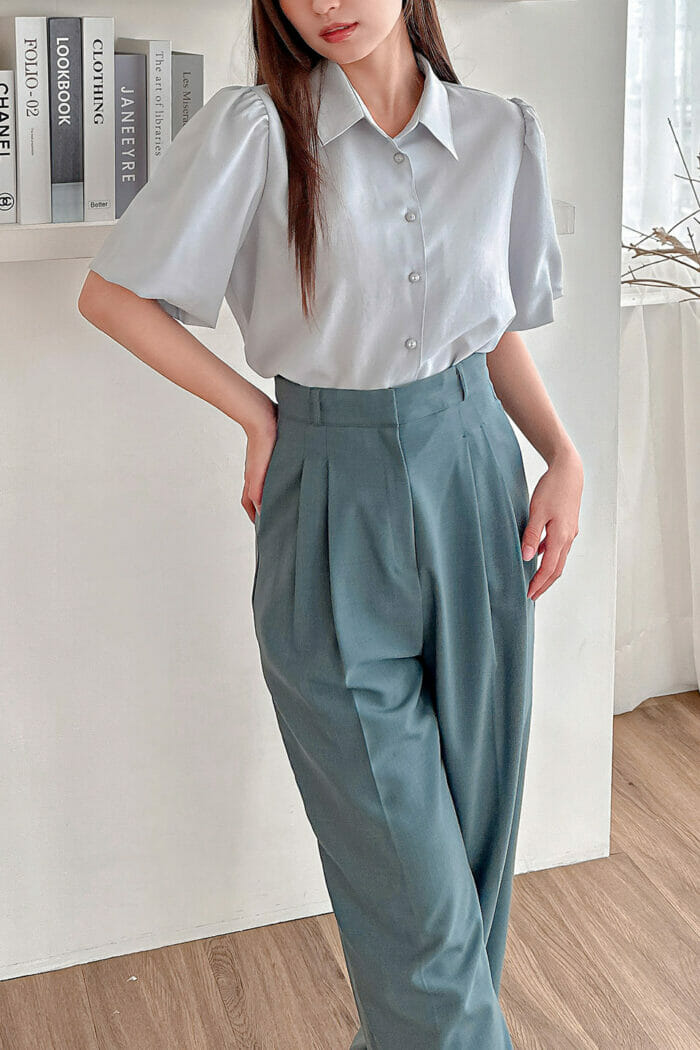 20230532-27 23MAY#32 推薦款-Vintage配釦五分澎袖襯衫