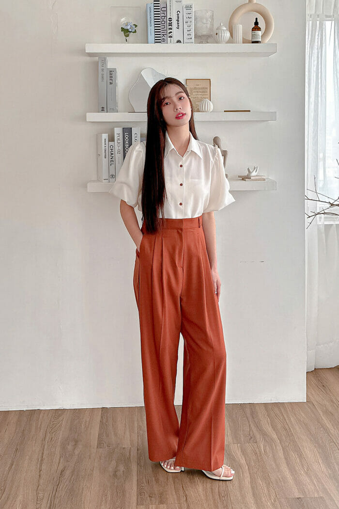 20230532-3 23MAY#32 推薦款-Vintage配釦五分澎袖襯衫