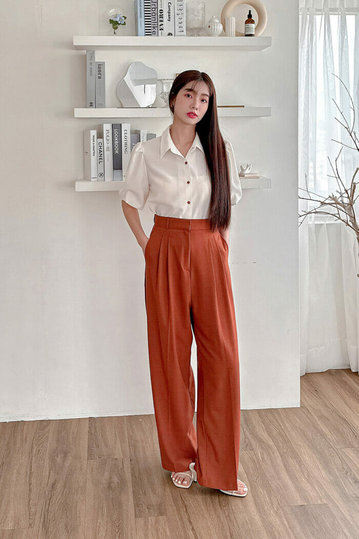 20230532-6 23MAY#32 推薦款-Vintage配釦五分澎袖襯衫