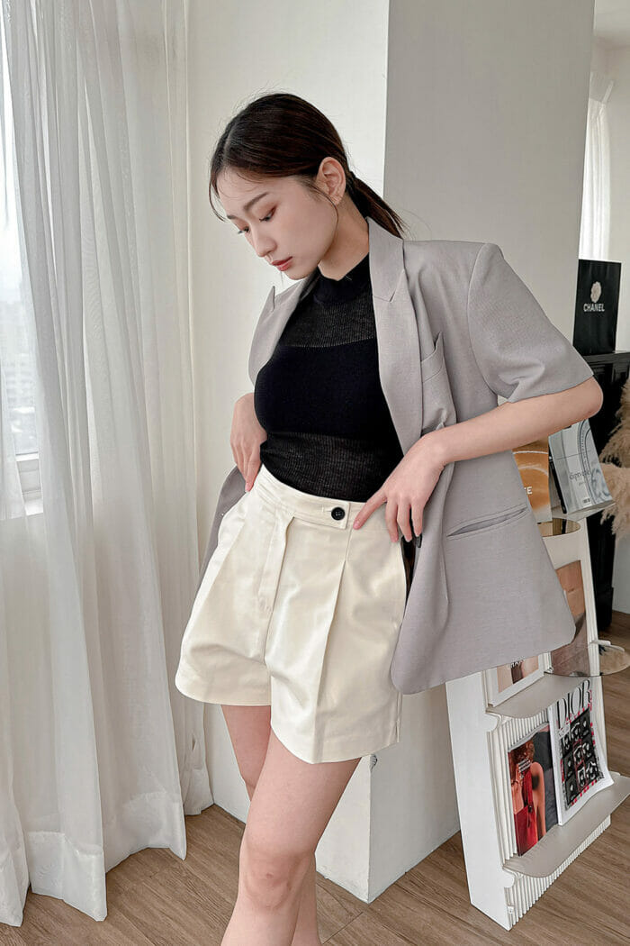23MAY#41 挺版腰身劍領短袖西外