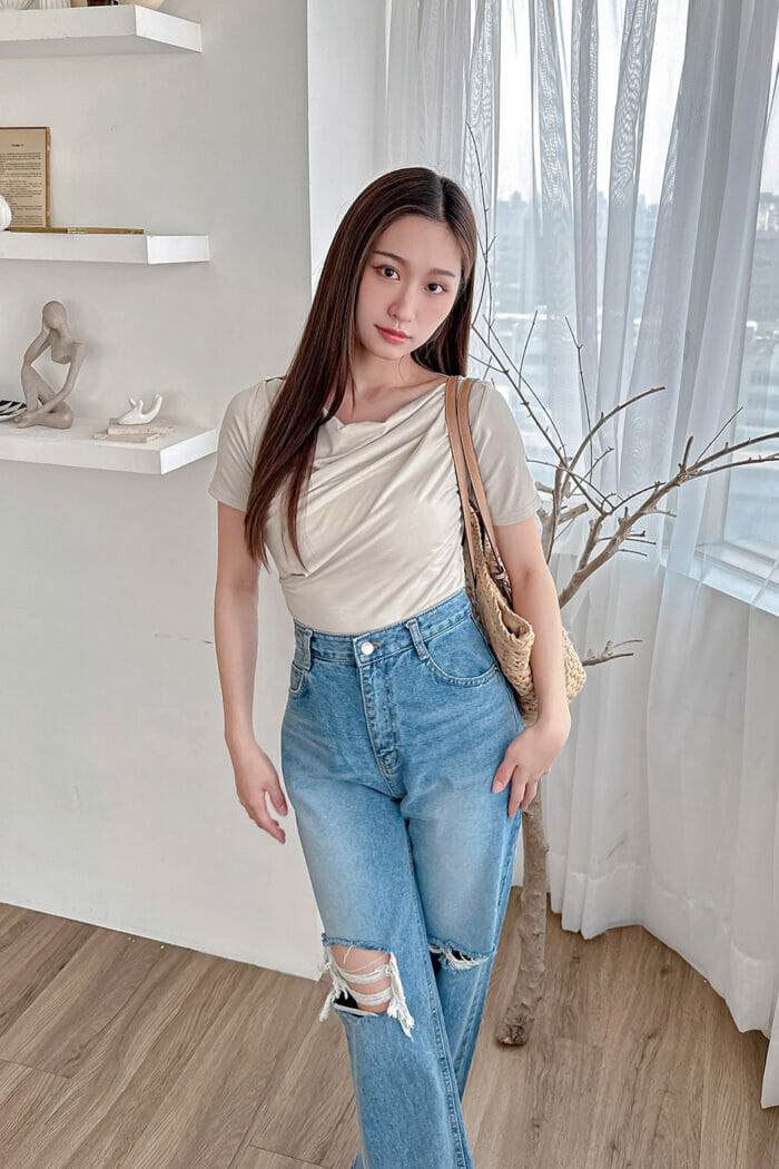 20230577-14 23MAY#77 刷色破損感丹寧寬褲