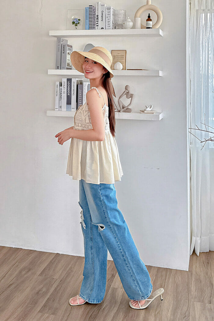 20230577-26 23MAY#77 刷色破損感丹寧寬褲