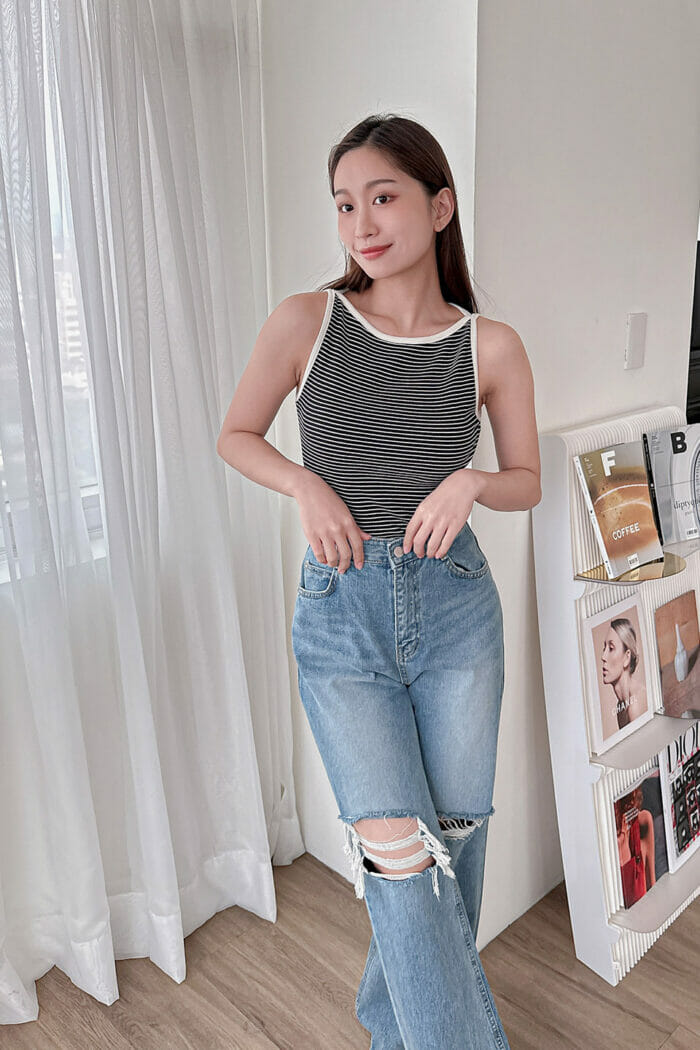 20230577-3 23MAY#77 刷色破損感丹寧寬褲